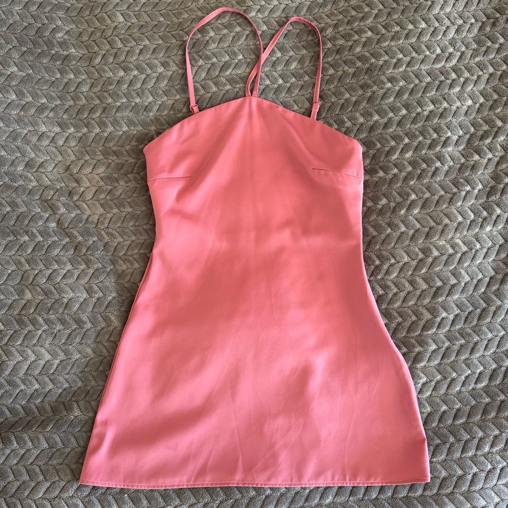 Pink Satin Slip Dress